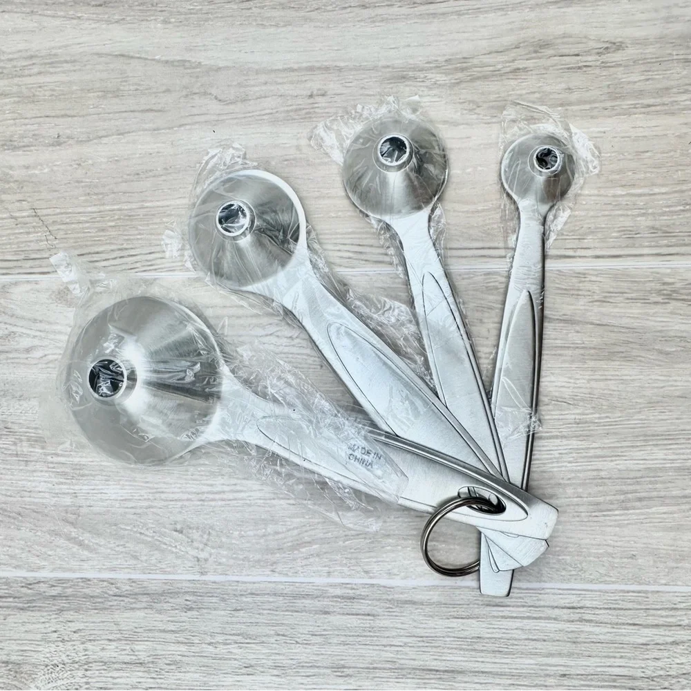 Vintage Stainless Steel Spoon Mini Funnel 4 Size Set For Spice Jars Oils